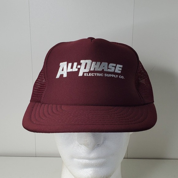 VTG All Phase Electric Supply Mesh Trucker Hat Snapback Cap Advertising Logo - Picture 2 of 8